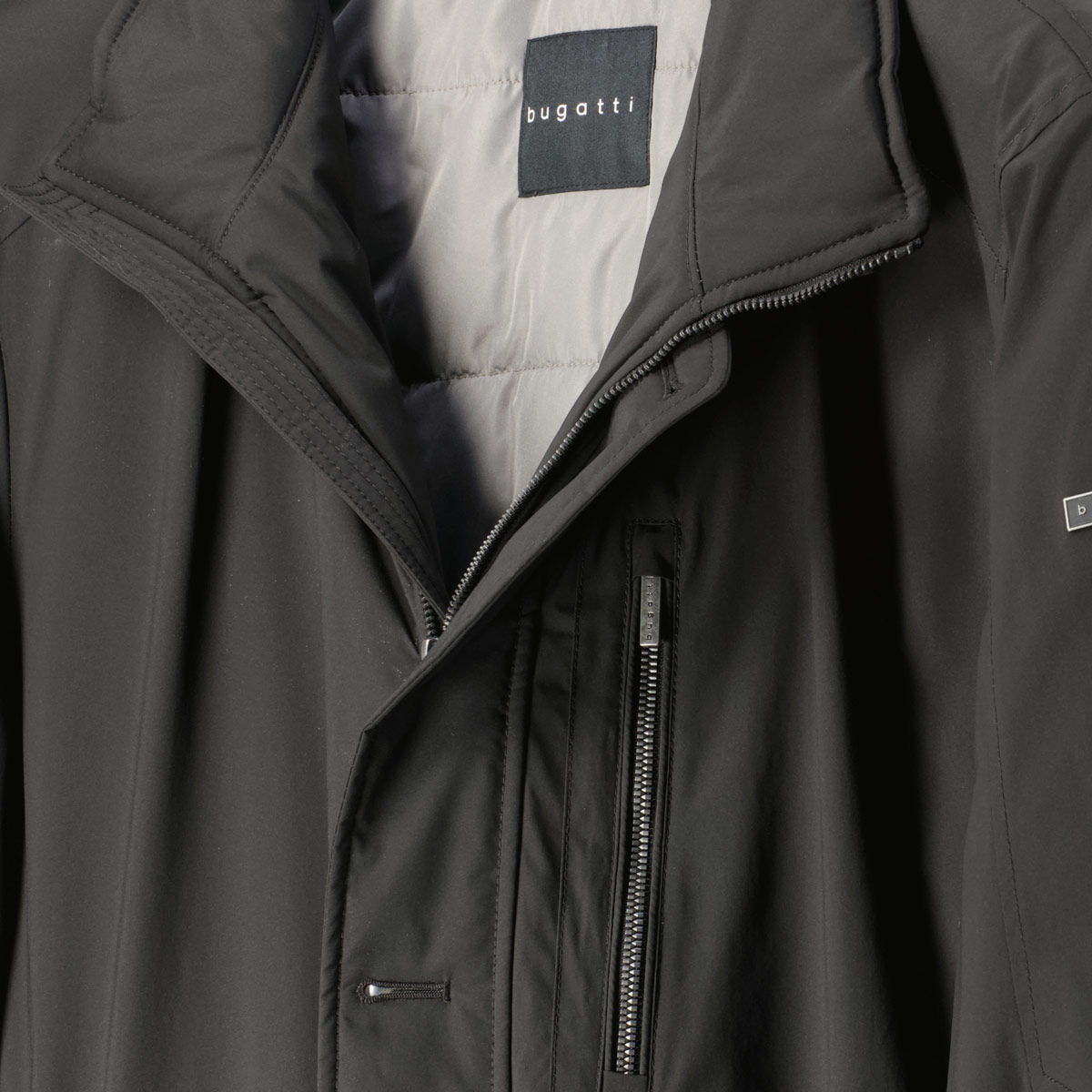 bugatti Wattierte Jacke mit Stehkragen schwarz