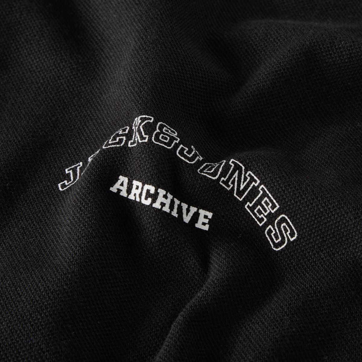 Jack&Jones Poloshirt mit Label-Print schwarz