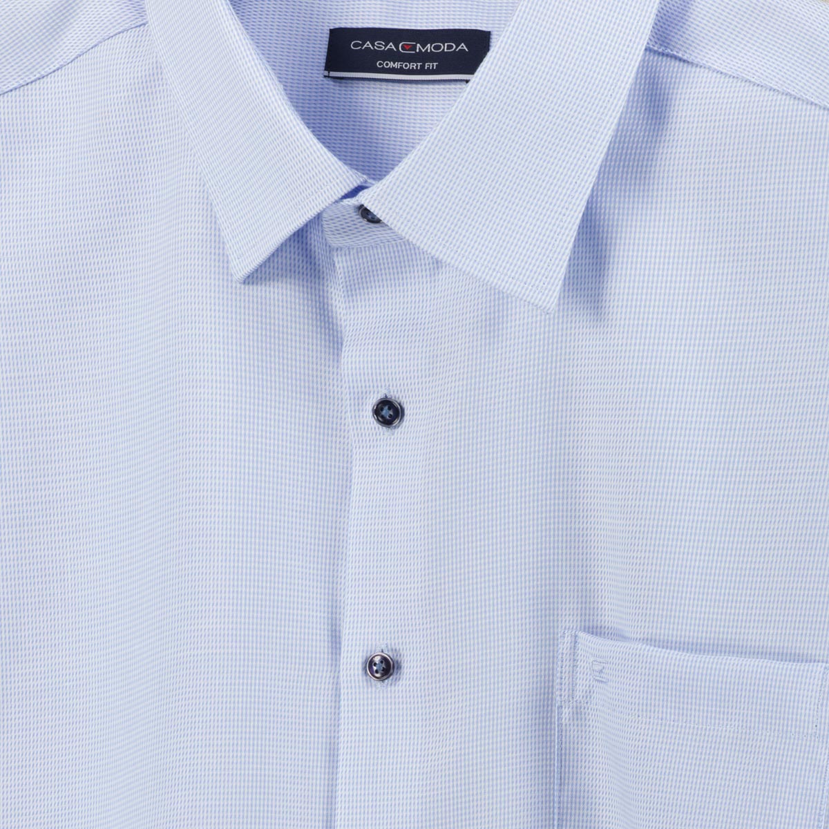 CASA MODA Businesshemd mit feiner Struktur, langarm, bügelfrei blau