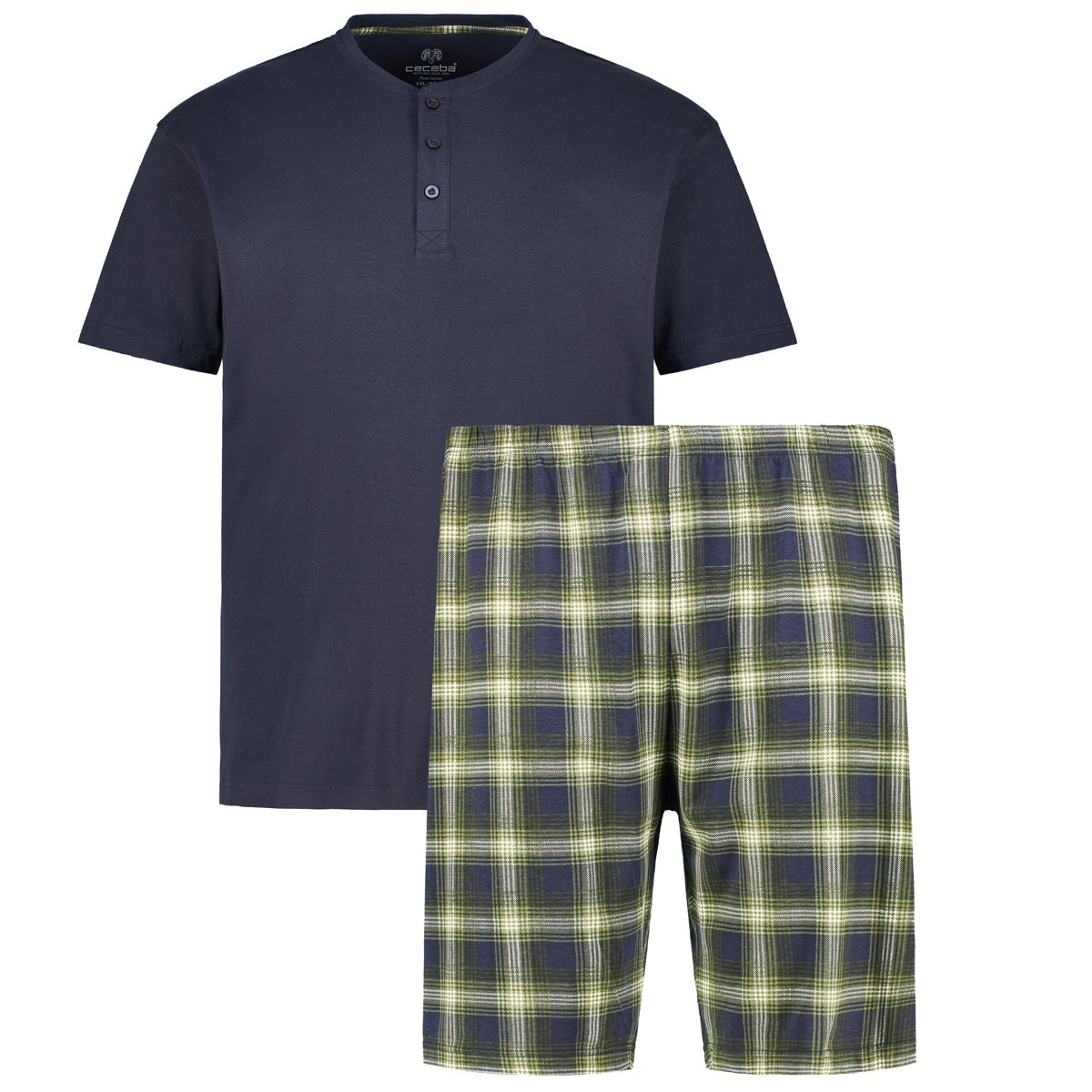 Kurzer Schlafanzug mit Serafinokragen