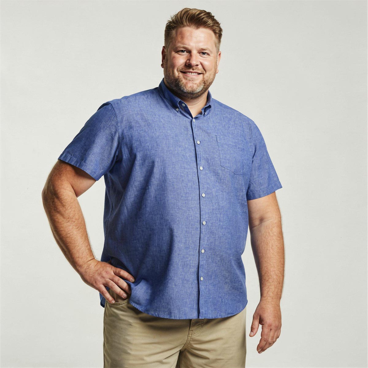 Pfundskerl Freizeithemd aus Leinen royalblau