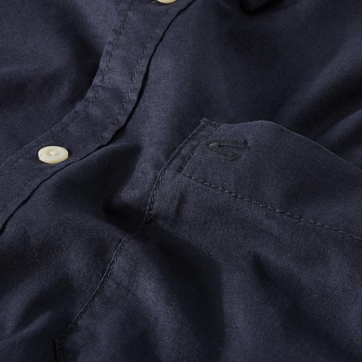 camel active Freizeithemd mit Leinen dunkelblau