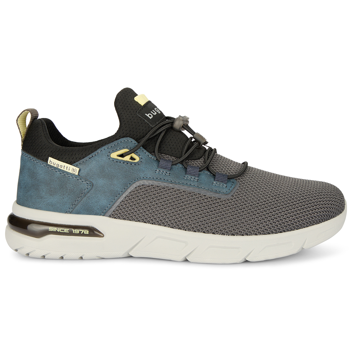 bugatti Sneaker mit elastischen Schnürsenkeln dunkelgrau