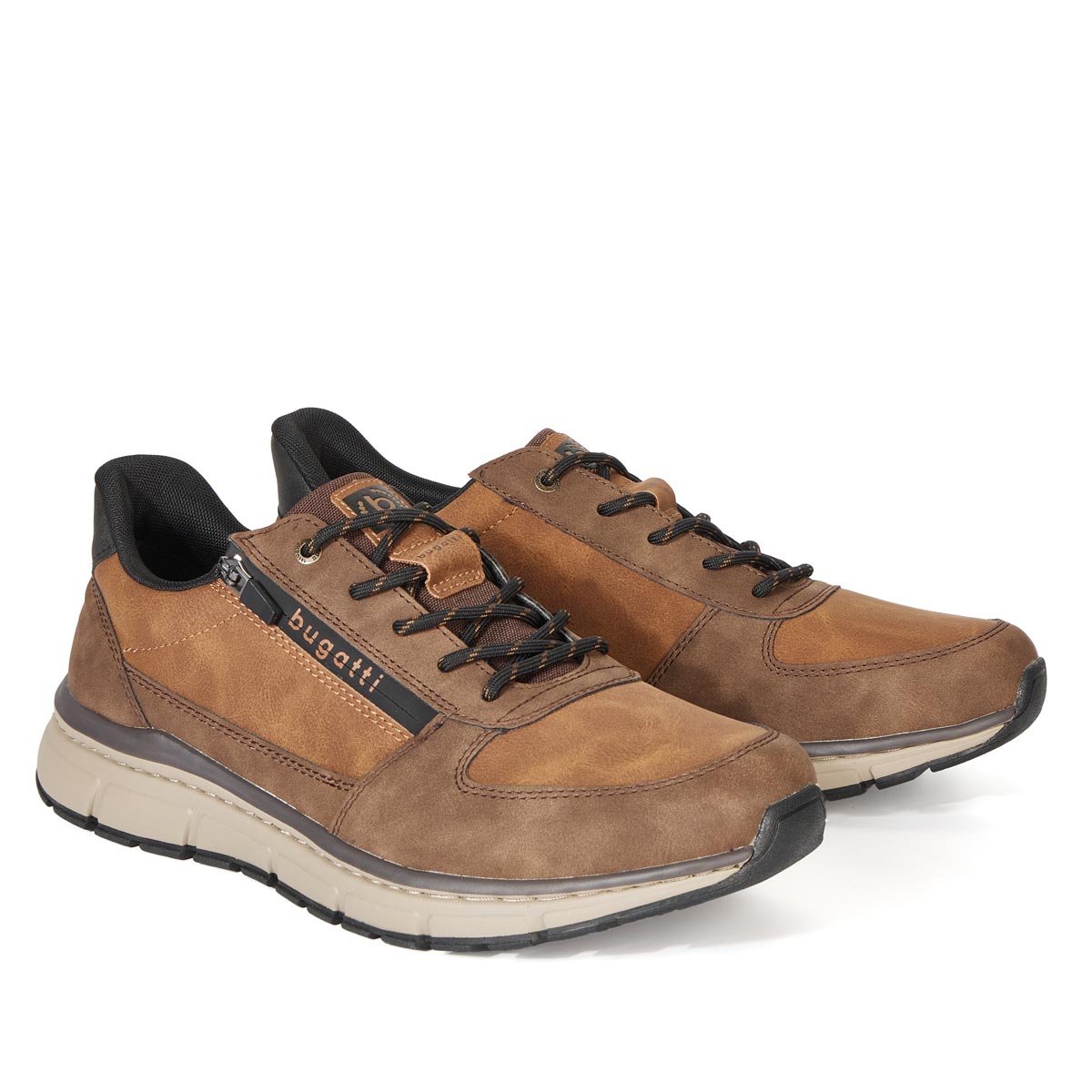 bugatti Halbschuh mit Reißverschluss cognac