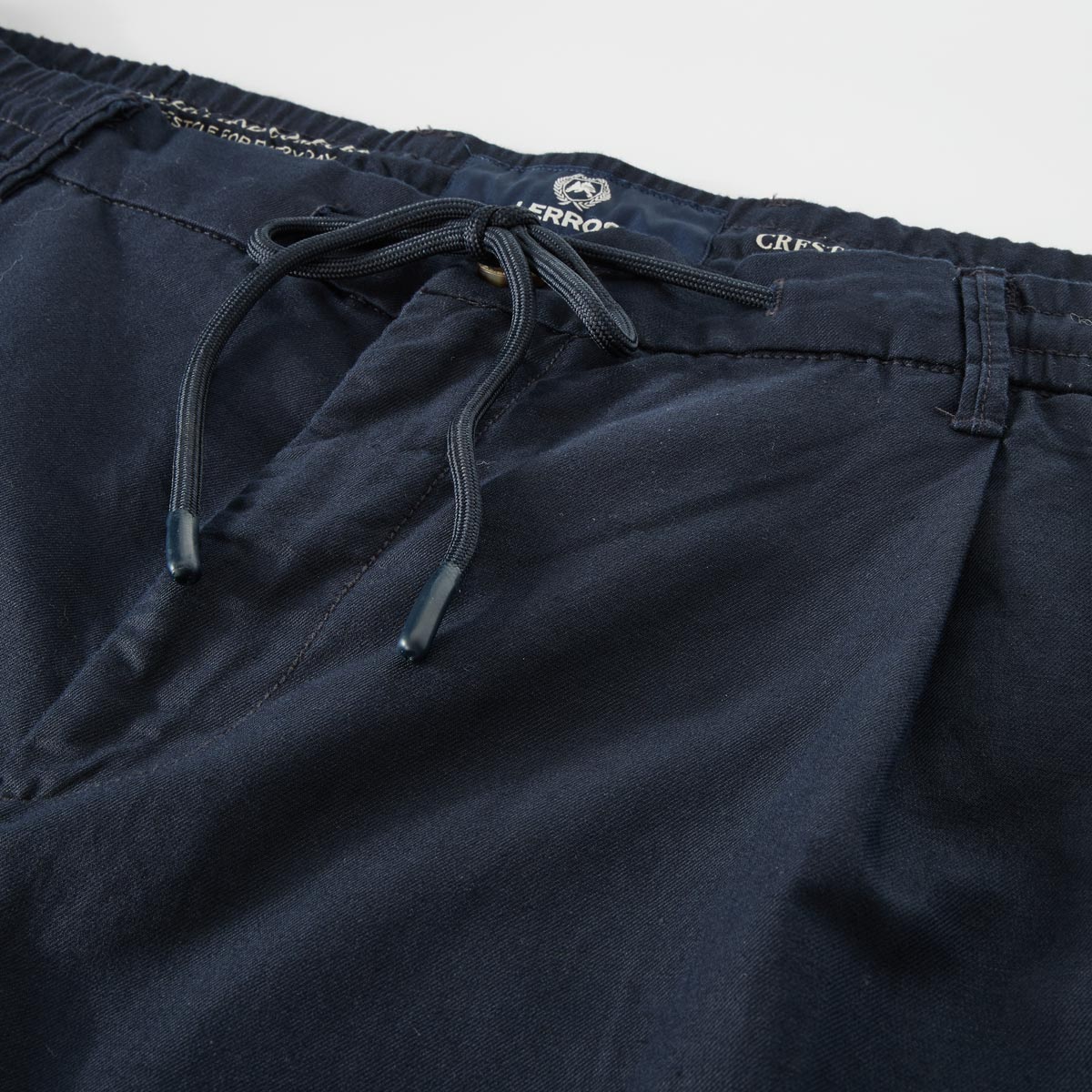 Lerros Chino mit Leinen, Tapered Fit dunkelblau