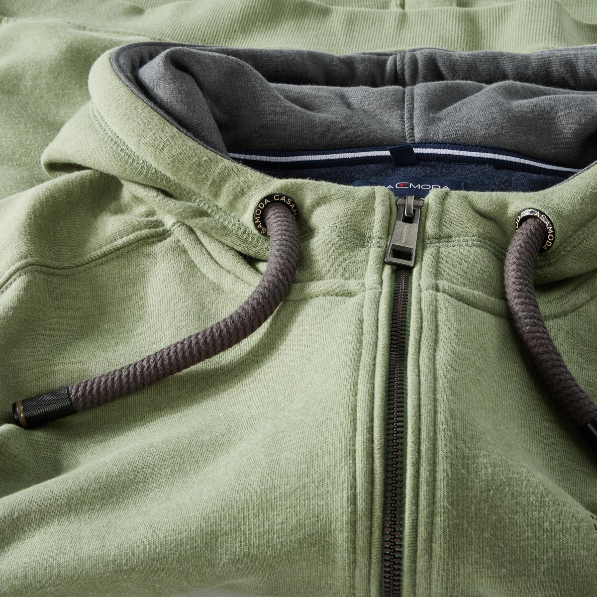 CASA MODA Sweatjacke aus Baumwollmischung türkis