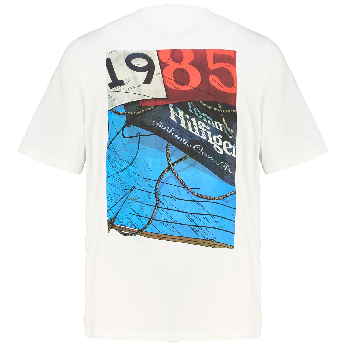 Tommy Hilfiger T-Shirt mit Print auf Vorder- und Rückseite weiß