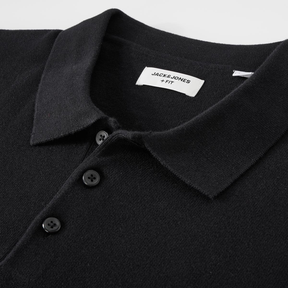 Jack&Jones Strick-Poloshirt schwarz
