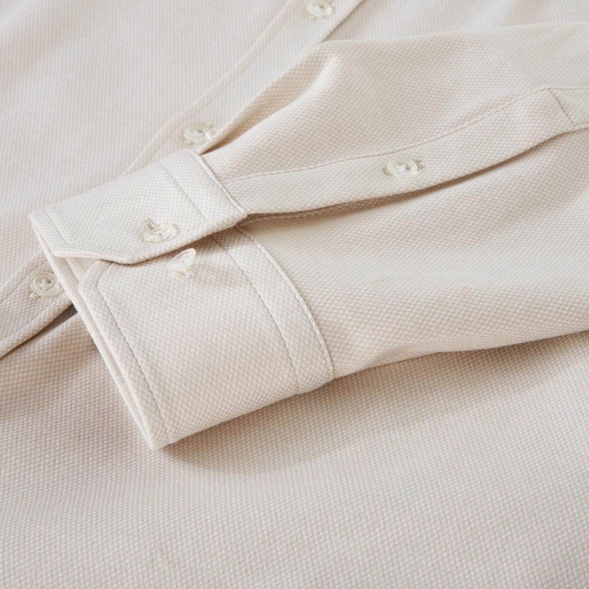 BOSS Freizeithemd aus Baumwoll-Jersey, knitterfrei und atmungsaktiv beige