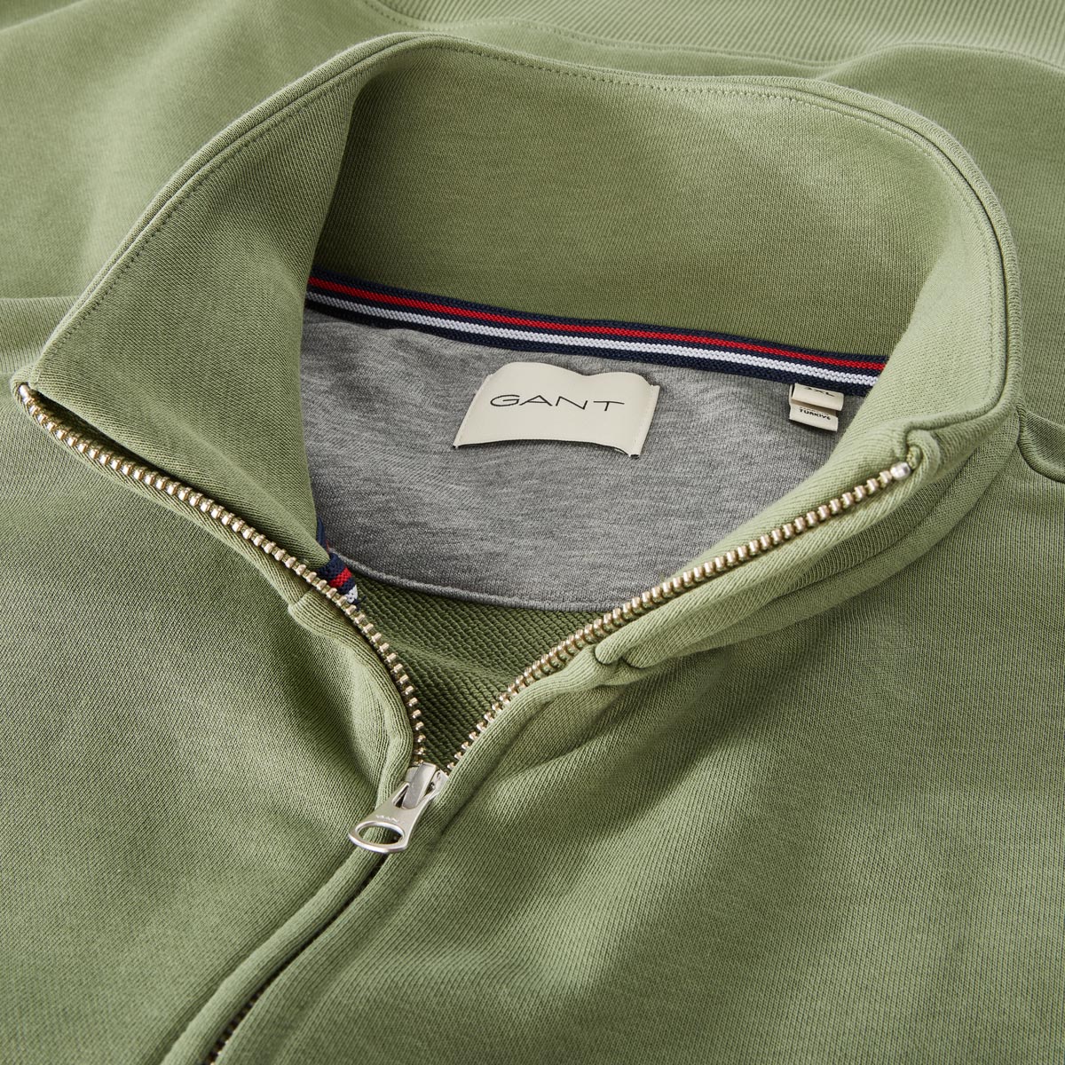 Gant Basic-Sweatjacke mit Stehkragen grün