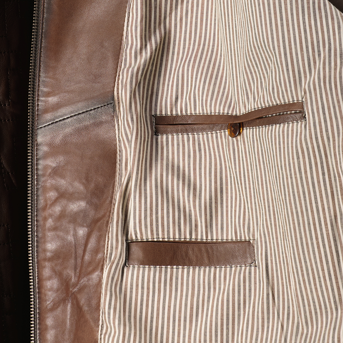 Maddox Lederblouson mit Steppmuster braun