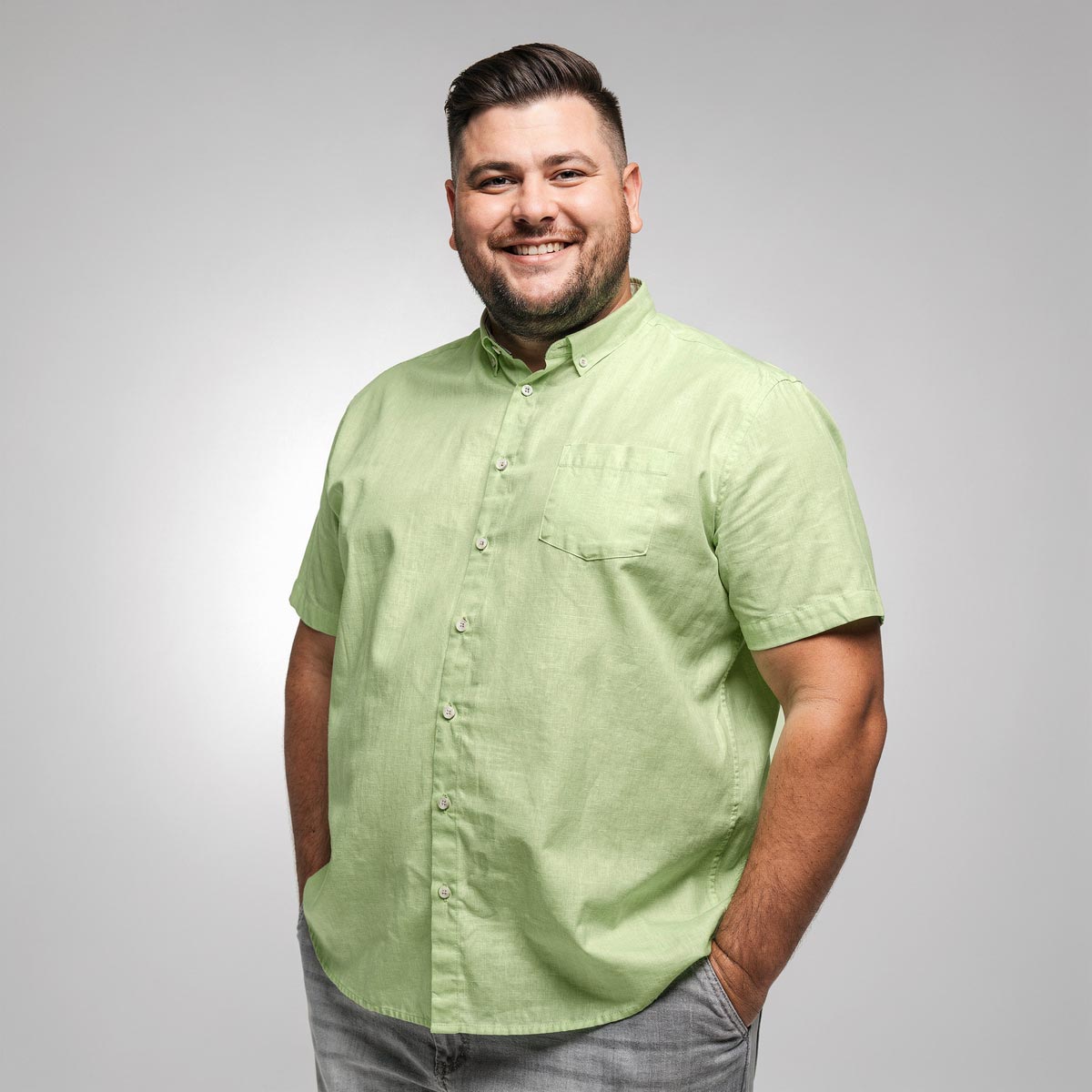 Pfundskerl Freizeithemd aus Leinen hellgrün