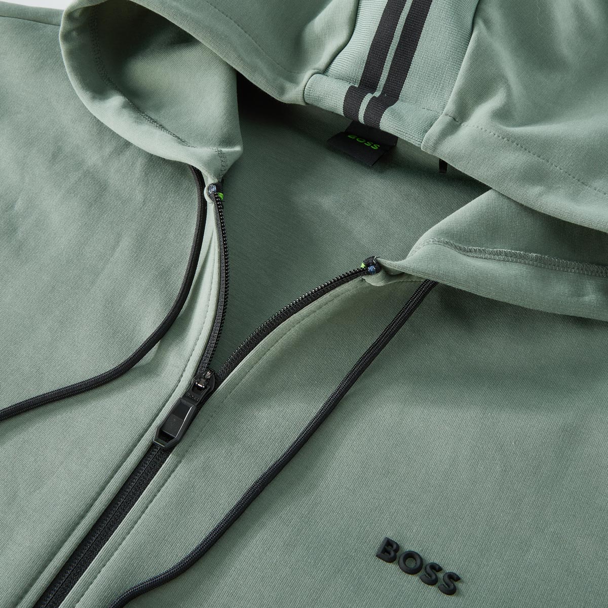 BOSS Sweatjacke mit Stretch dunkelgrün