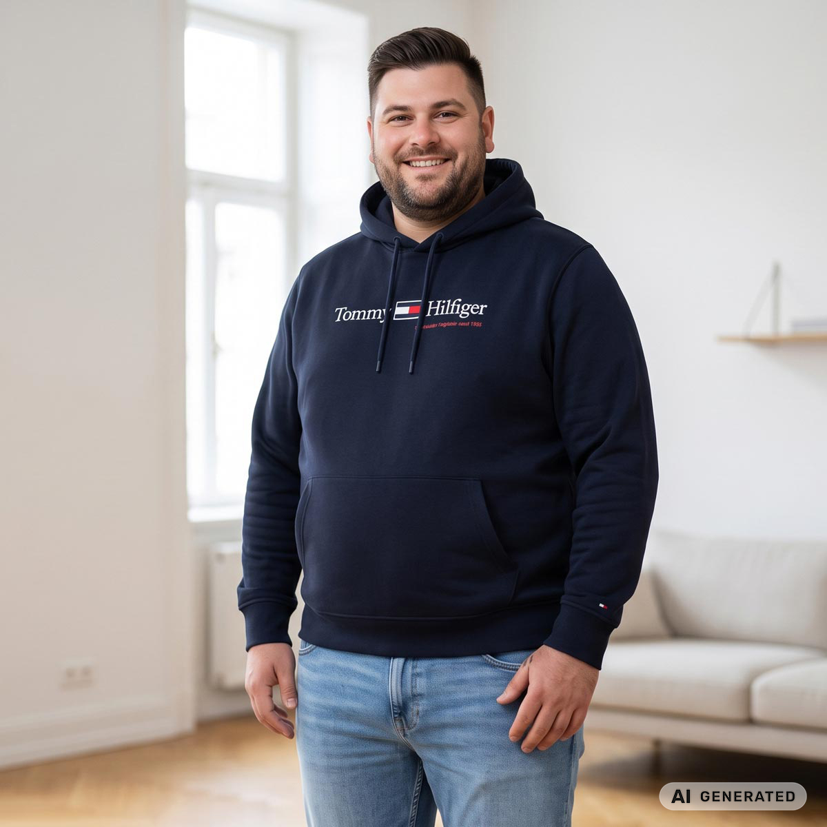 Tommy Hilfiger Hoodie mit Label-Print marine