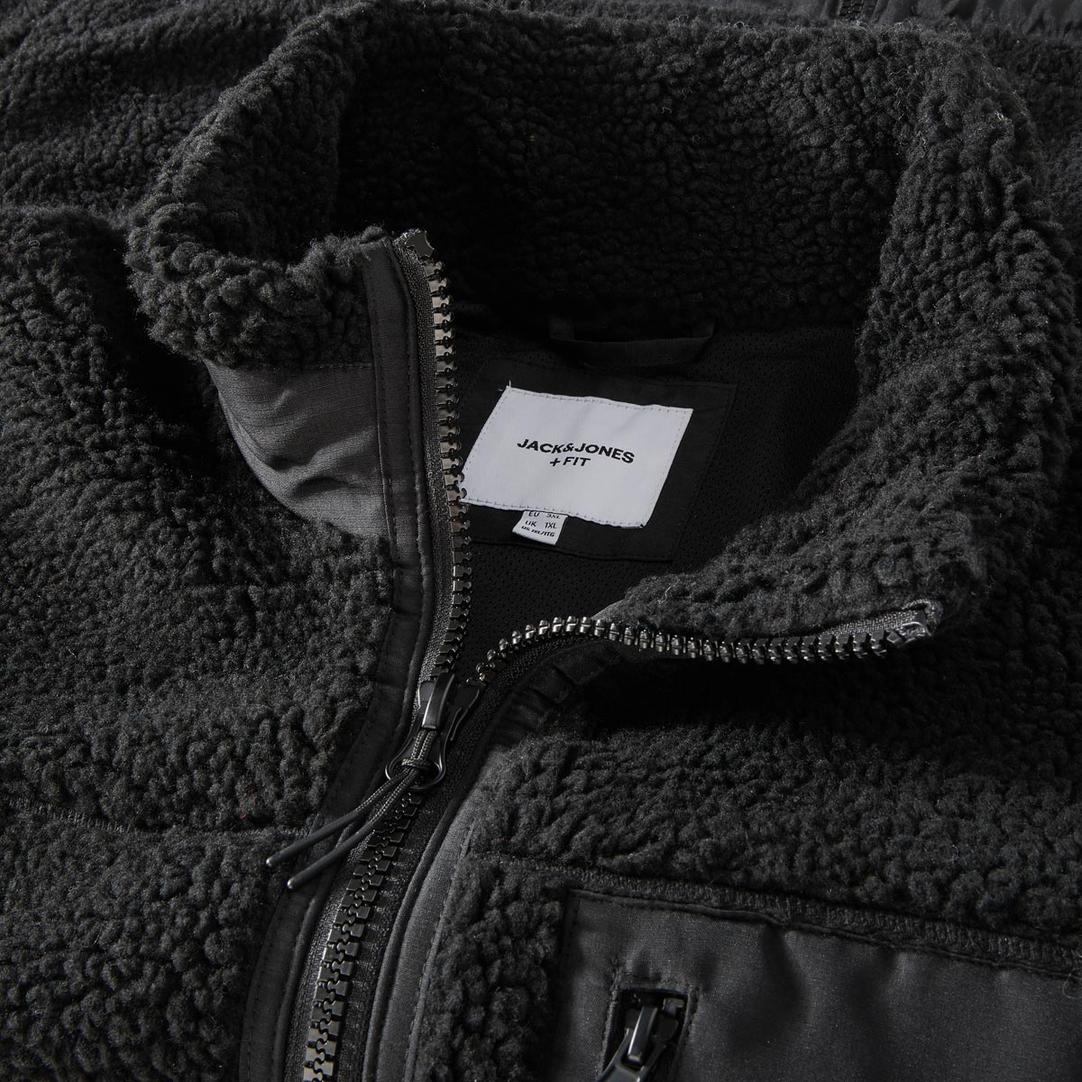 Jack&Jones Teddyfleece-Jacke schwarz