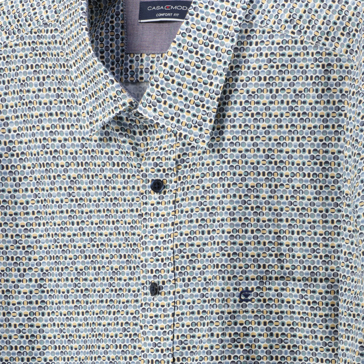 CASA MODA Freizeithemd mit Allover-Print blau
