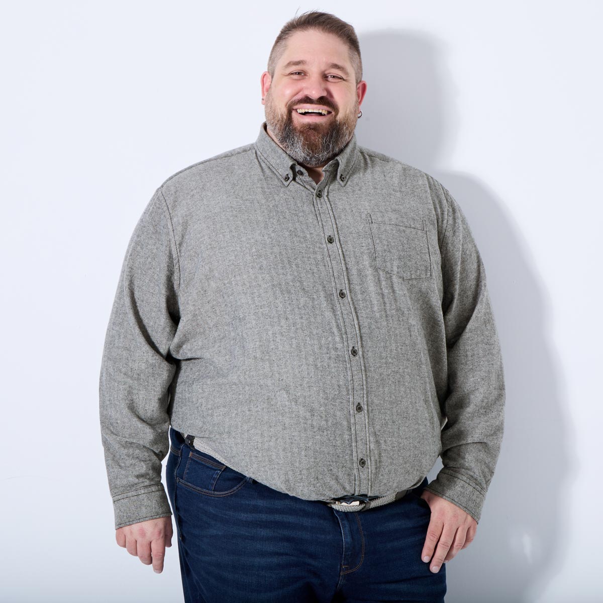 Pfundskerl Freizeithemd aus Baumwolle grau