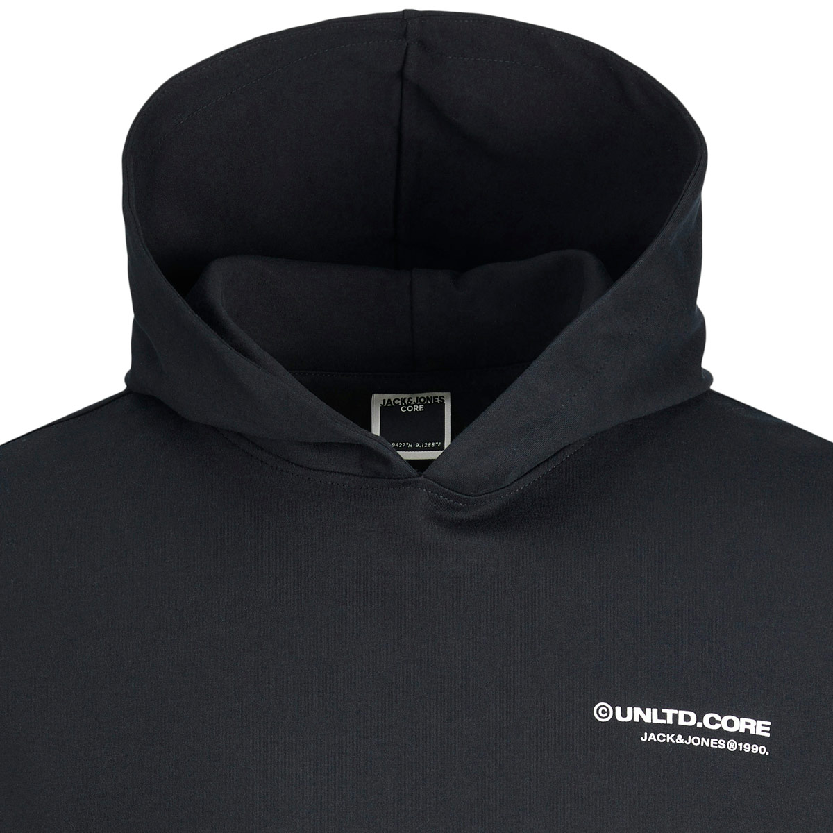 Jack&Jones Hoodie mit Print auf Vorder- und Rückseite schwarz