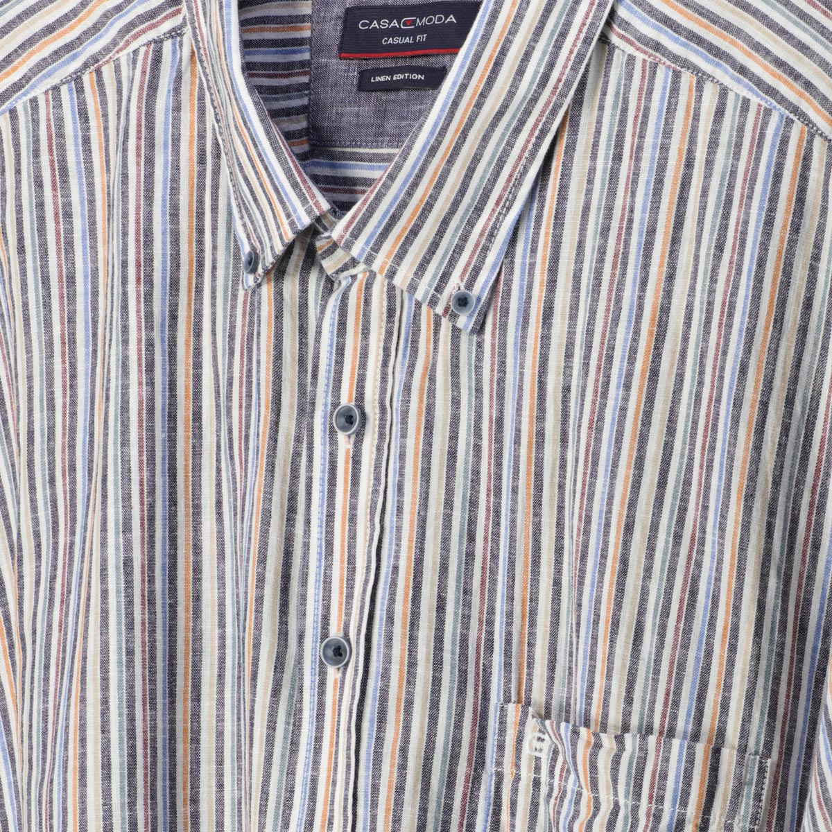 CASA MODA Freizeithemd mit Leinen blau