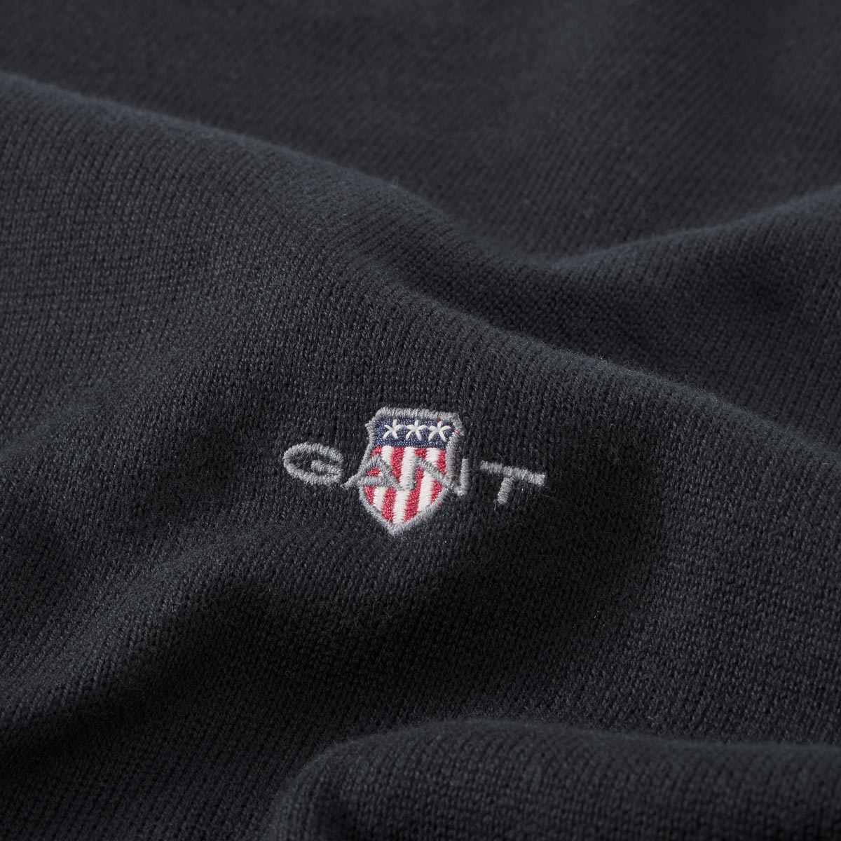 Gant Feinstrickpullover aus Baumwolle schwarz