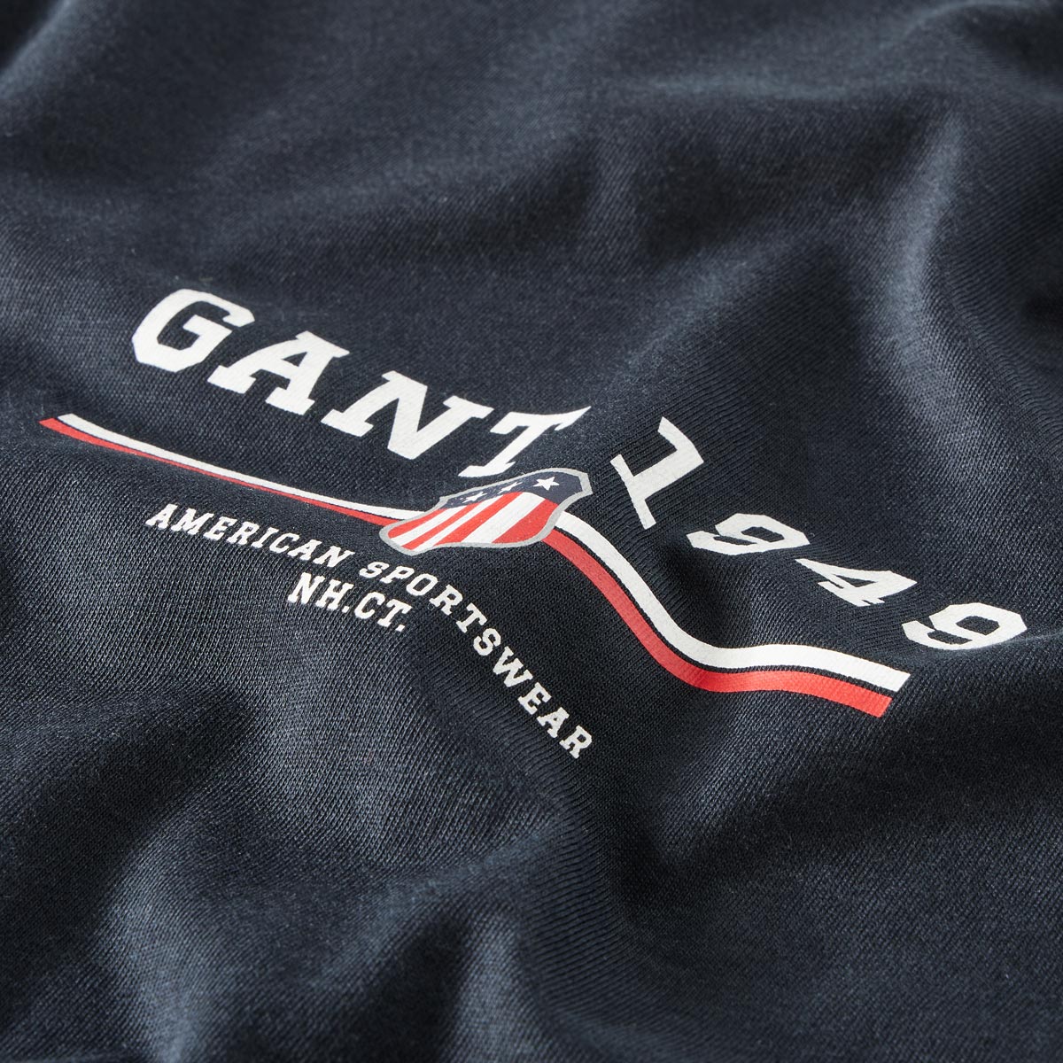 Gant T-Shirt mit Label-Print schwarz