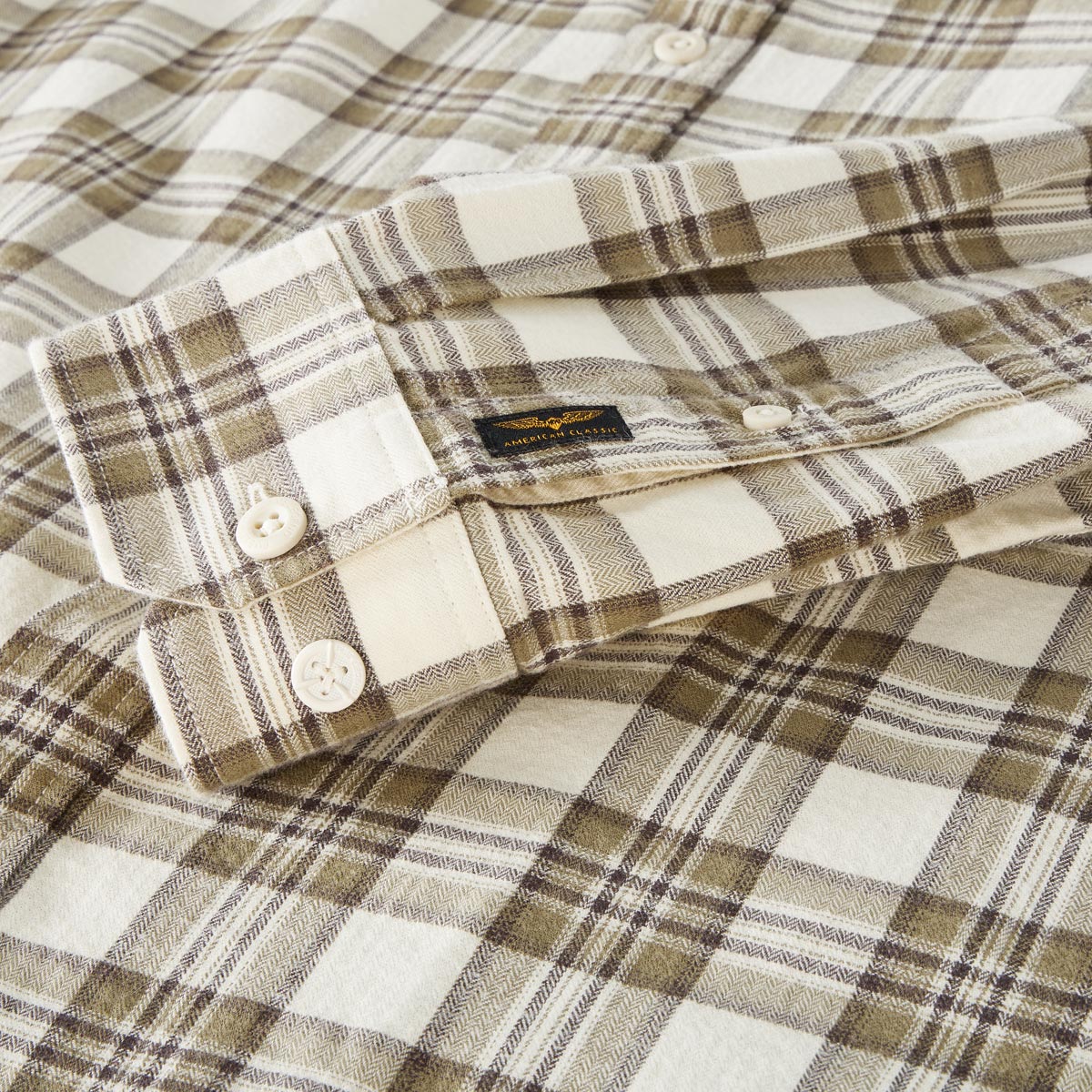 PME LEGEND Kariertes Flanellhemd weiß