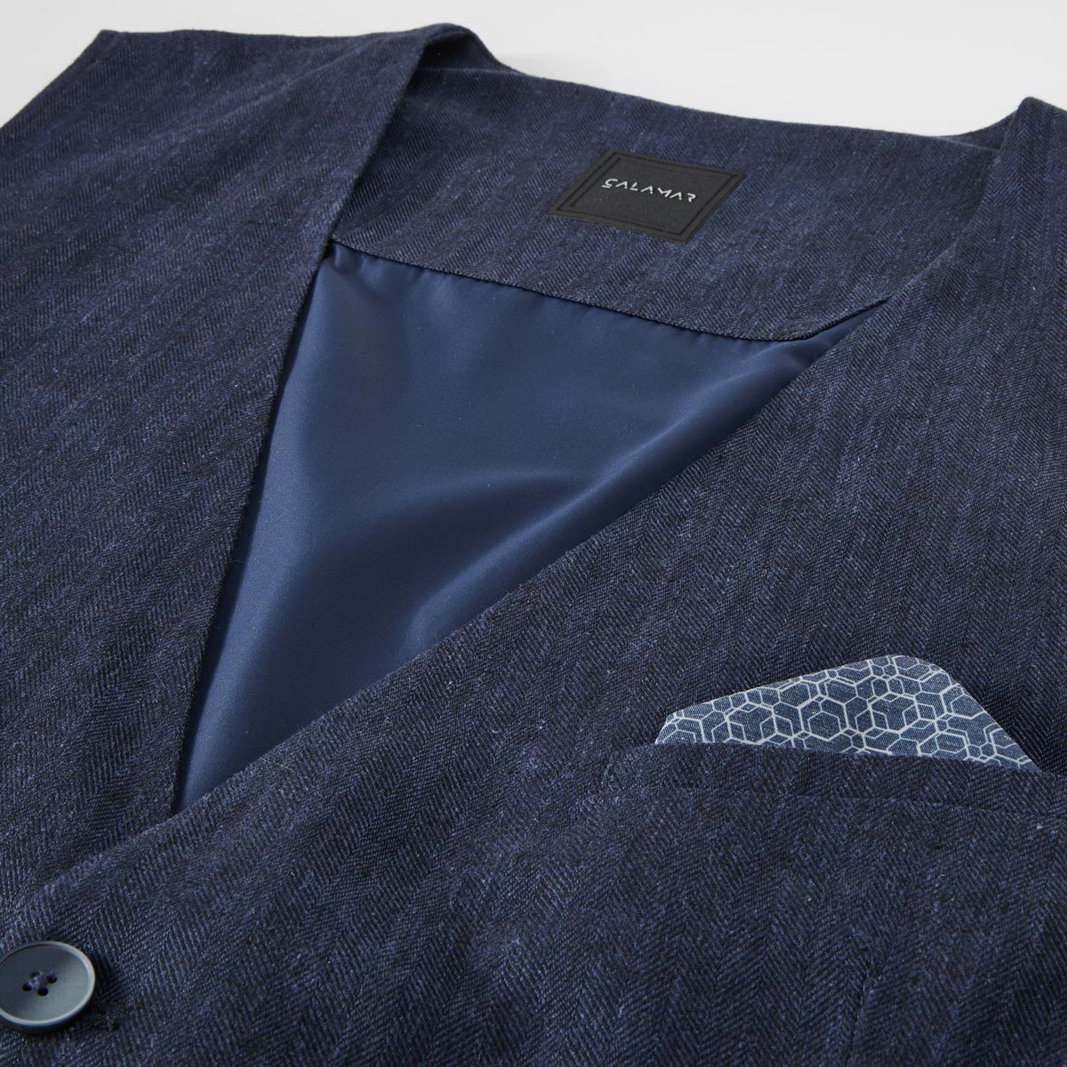 Calamar Sakkoweste mit Leinen dunkelblau