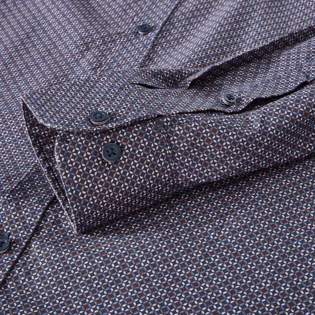 CASA MODA Freizeithemd mit Allover-Muster blau