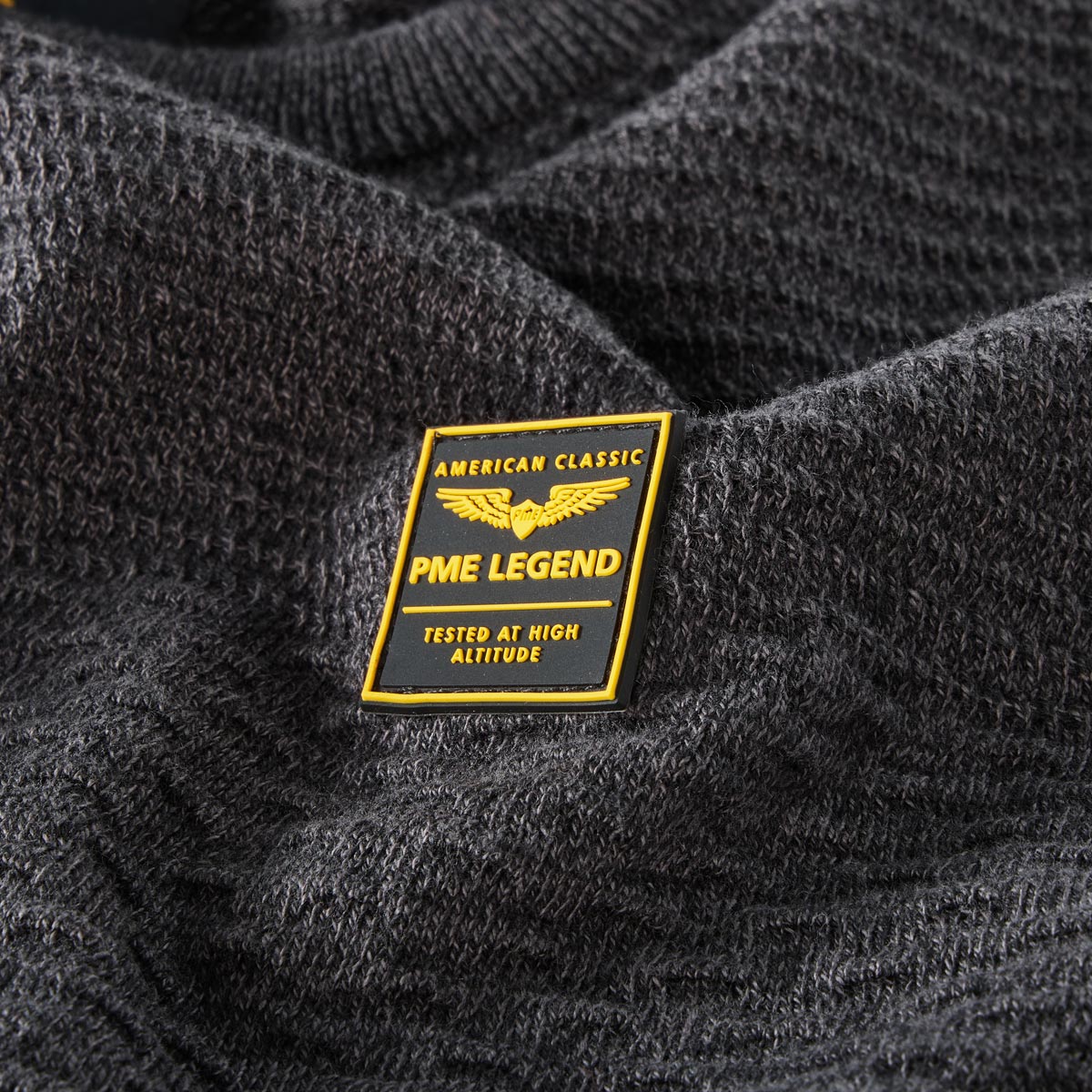 PME LEGEND Pullover mit Struktur schwarz