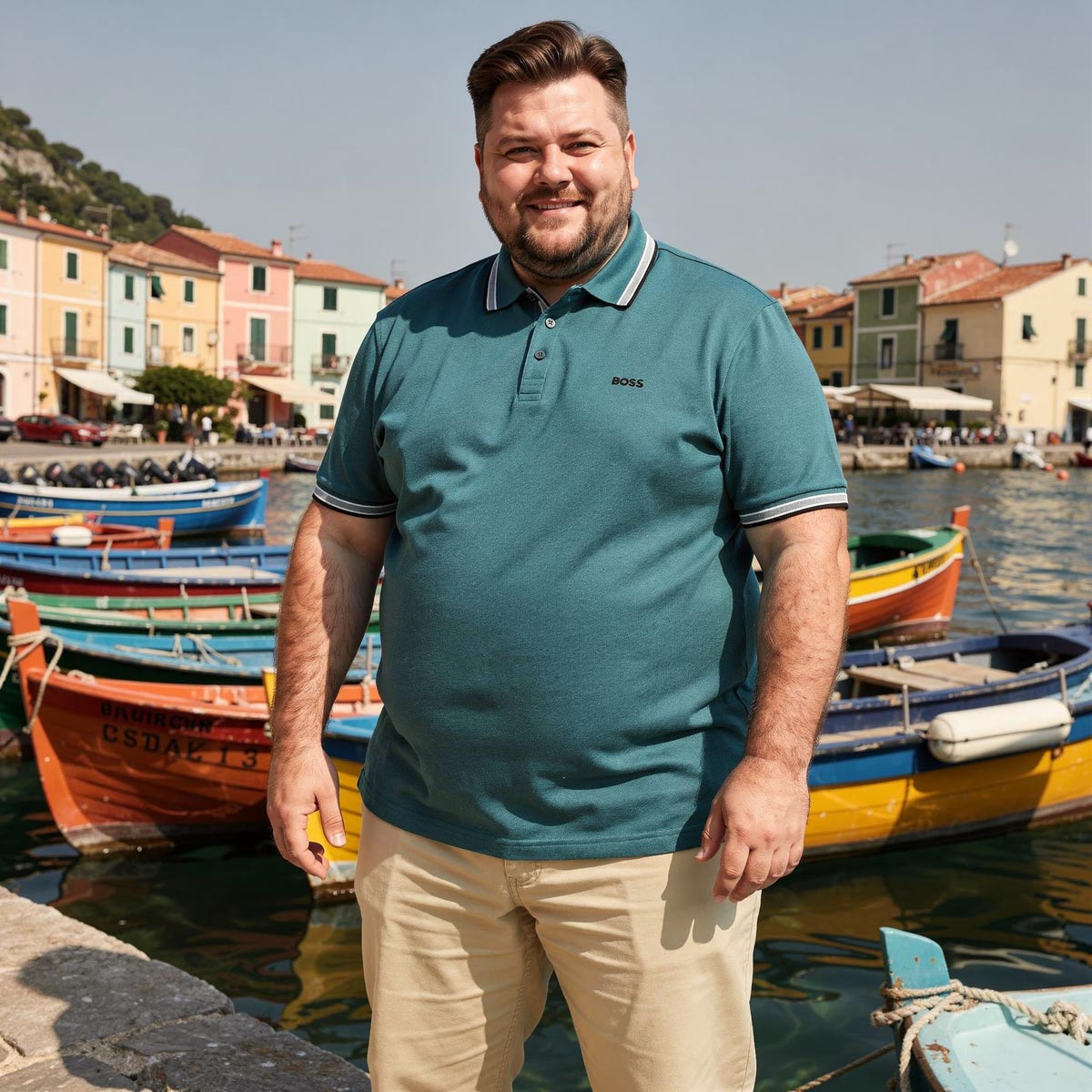 BOSS Poloshirt mit Kontrastdetails dunkelgrün