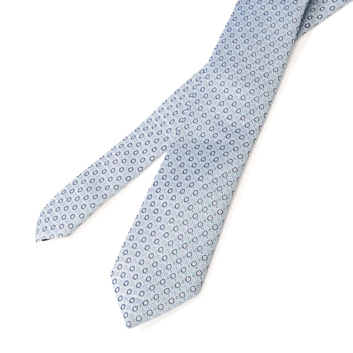 Pfundskerl Extralange Seidenkrawatte mit Webmuster hellblau