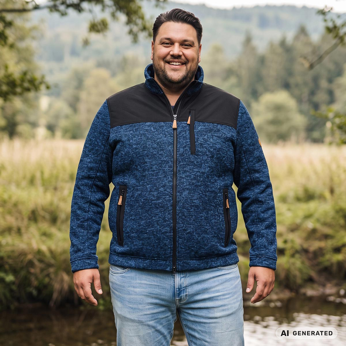 Blue Wave Strickfleecejacke, wasserabweisend marine