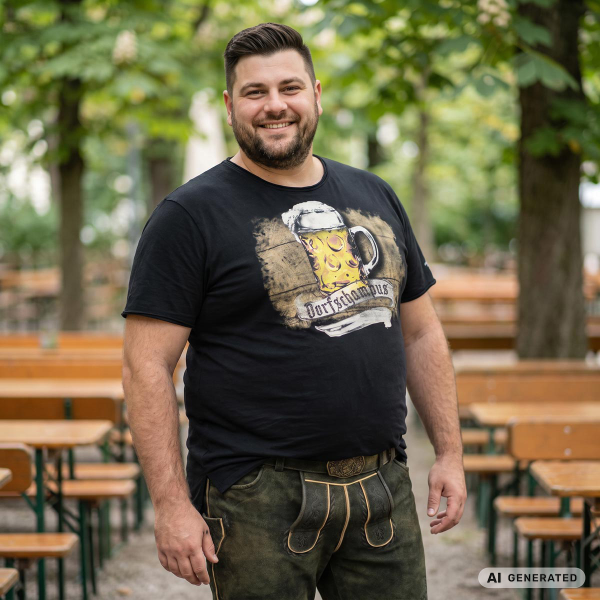 Pfundskerl T-Shirt mit Motiv-Print schwarz