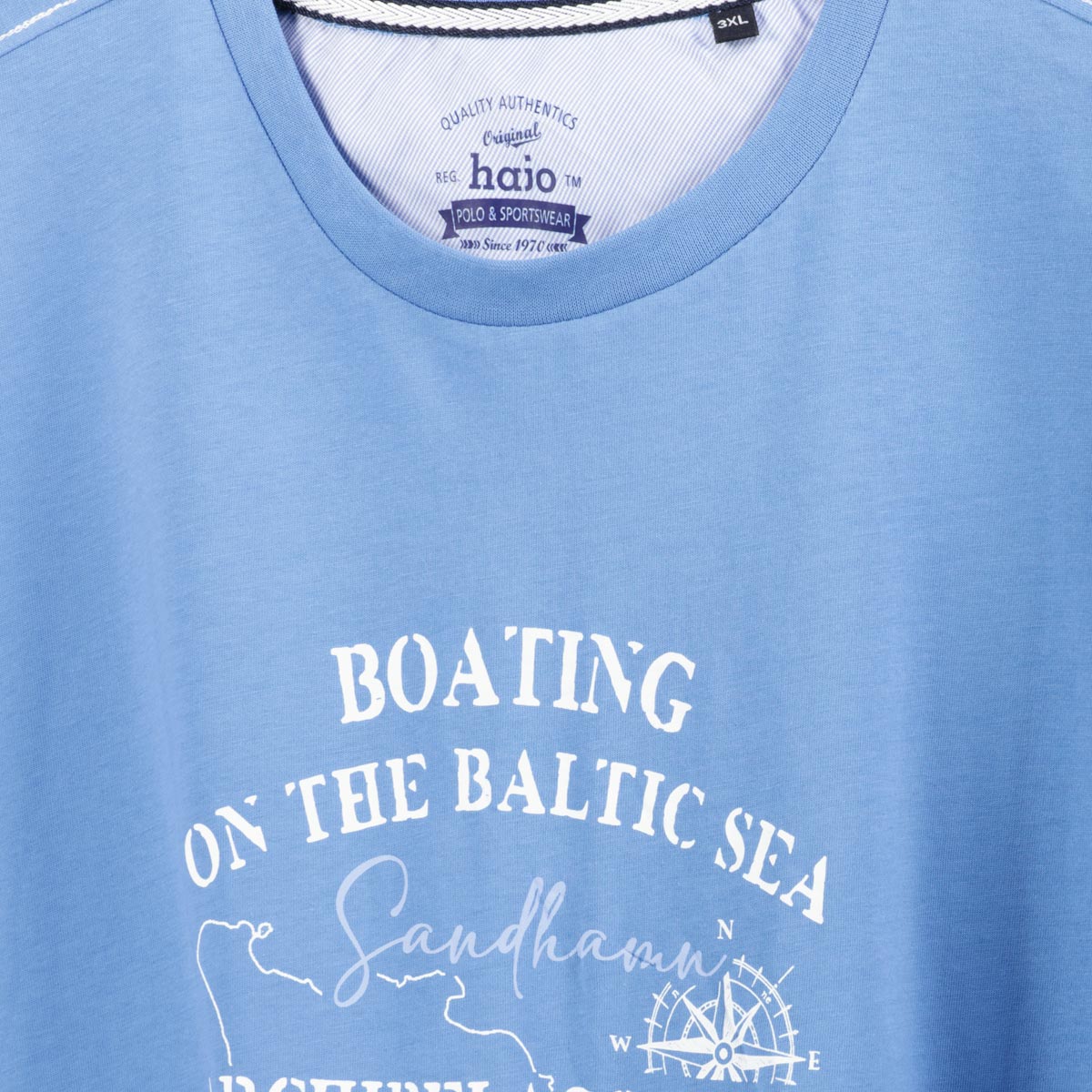 Hajo T-Shirt mit Print Farbe jeansblau Größe: 4XL günstig online kaufen