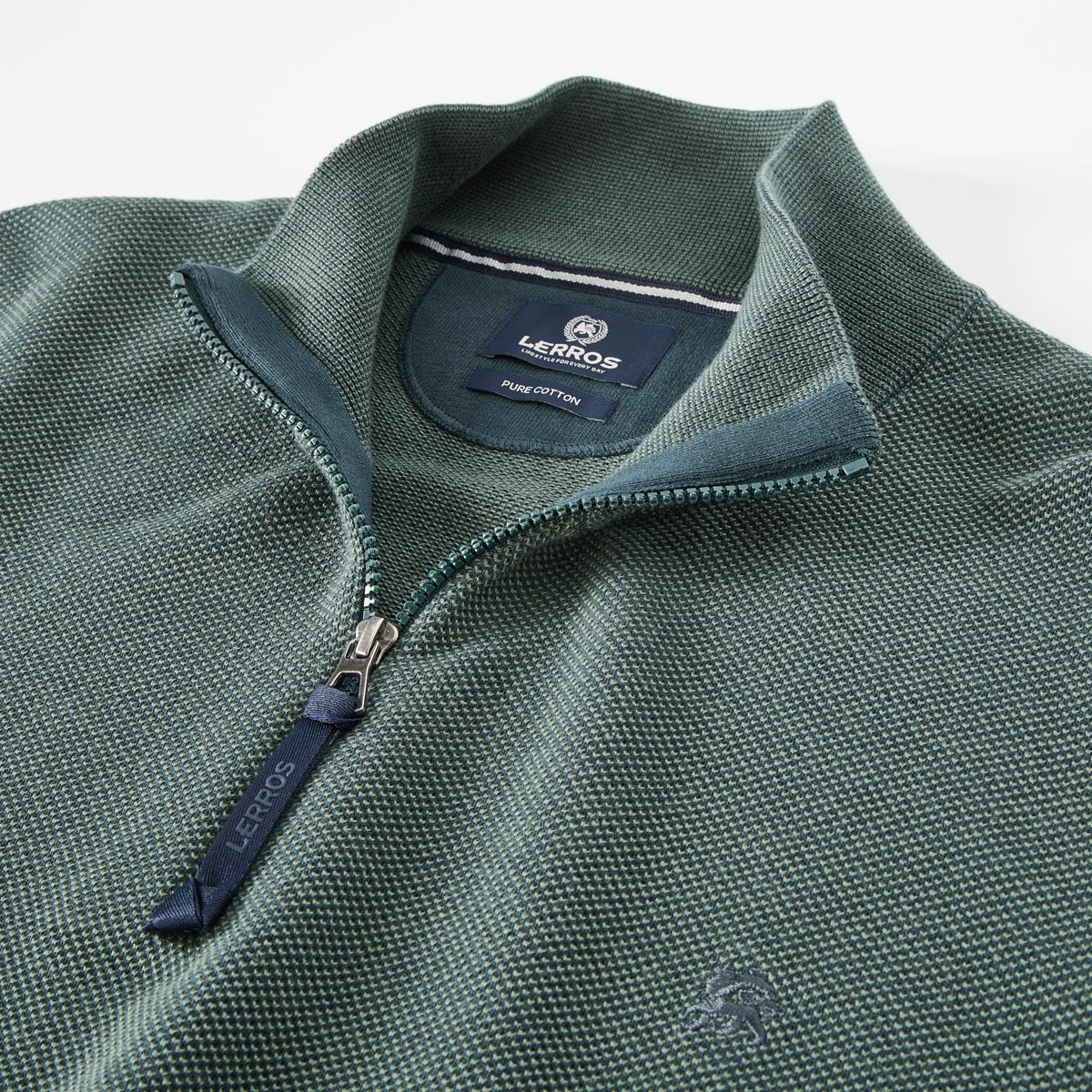 Lerros Pullover mit Troyerkragen dunkelgrün