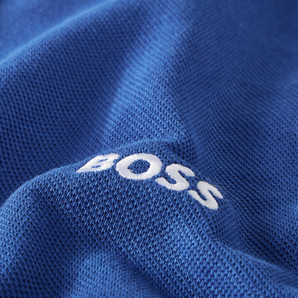 BOSS Poloshirt mit Kontrastdetails mittelblau