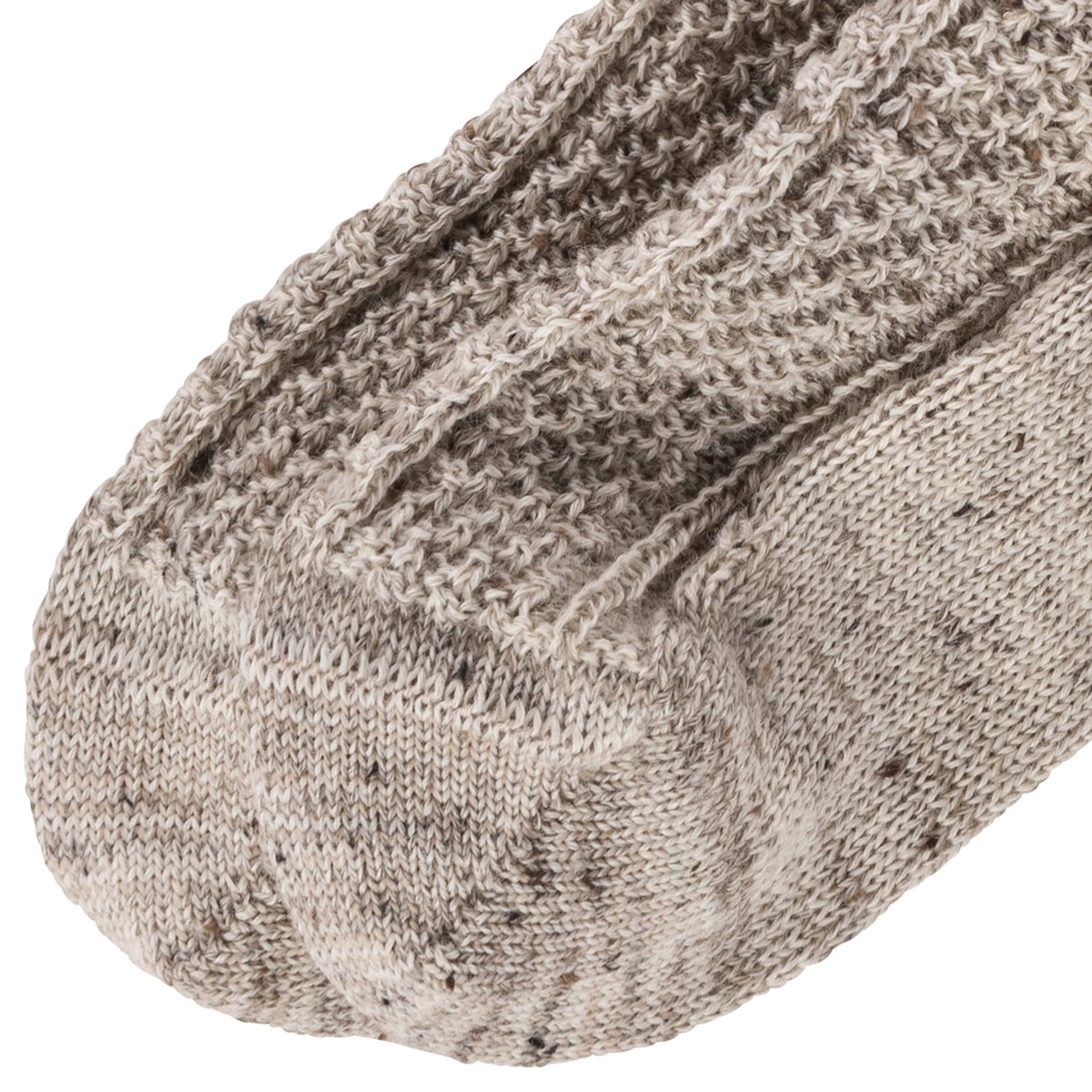 Lusana Trachtensocken mit Umschlag braun