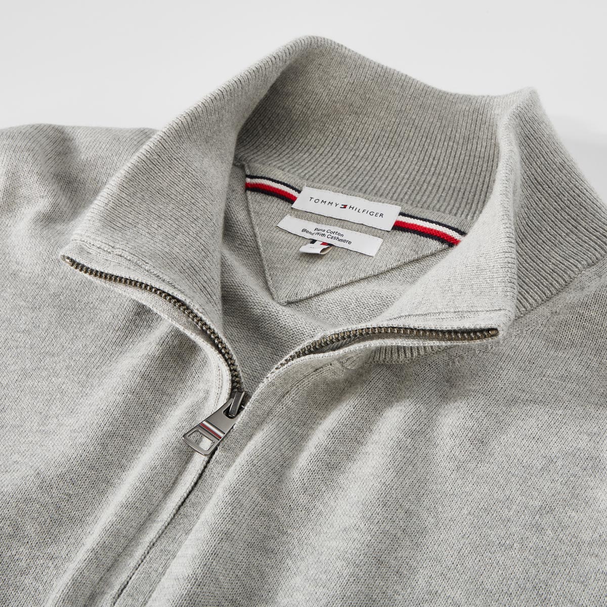 Tommy Hilfiger Troyer mit Kaschmir grau