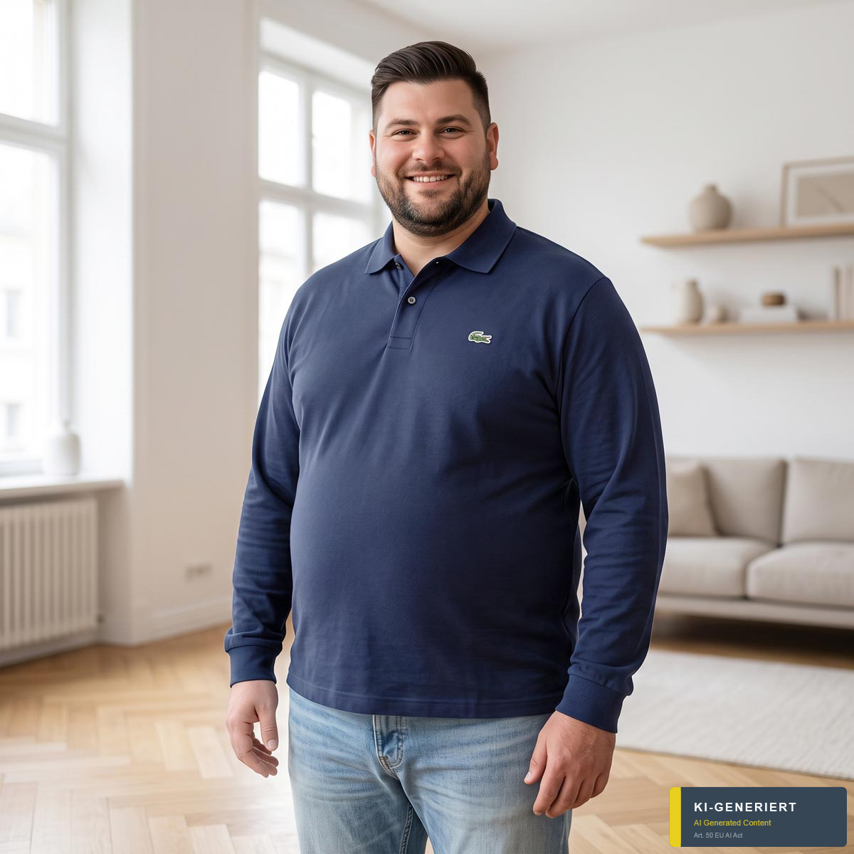 LACOSTE Poloshirt aus Baumwoll-Piqué marine