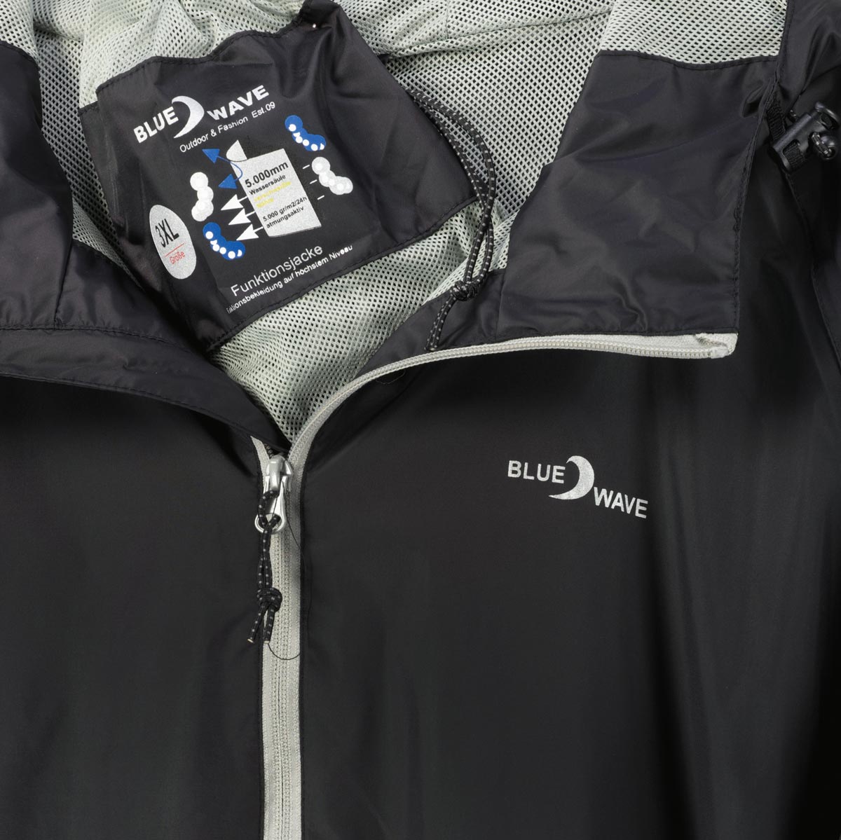 Blue Wave Verstaubare Funktionsjacke, wasserdicht schwarz Blue Wave Verstaubare Funktionsjacke, wasserdicht schwarz
