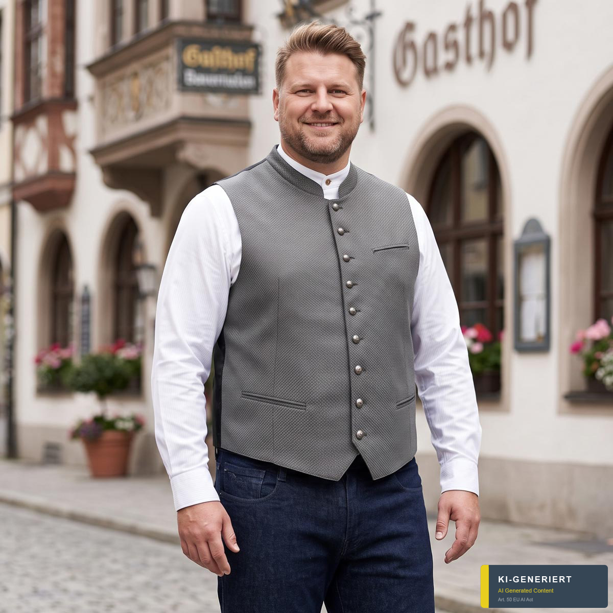 Maddox Trachtenweste grau