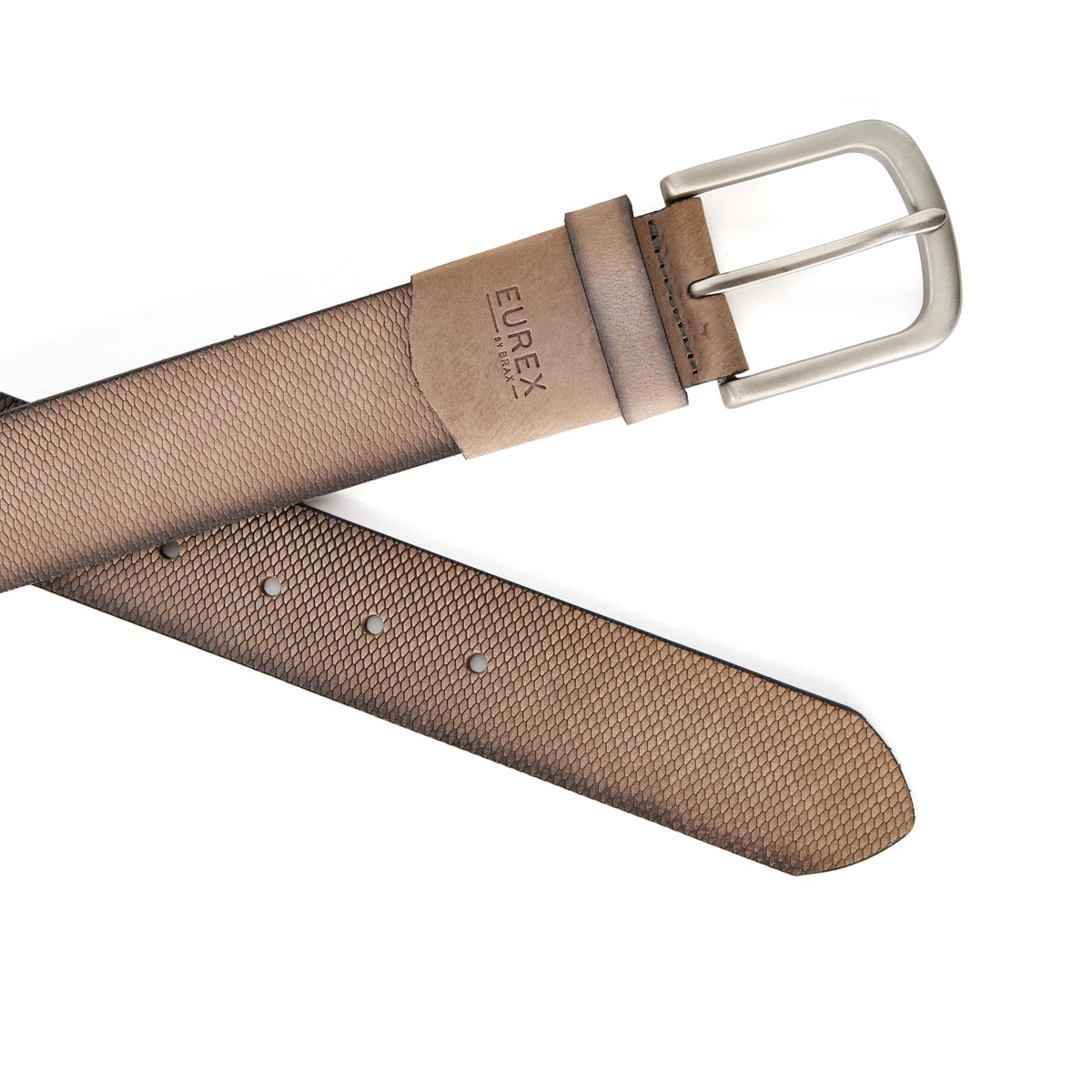 Eurex by Brax Ledergürtel mit Ripp-Prägung, Überlänge Farbe kitt Größe: 155 günstig online kaufen