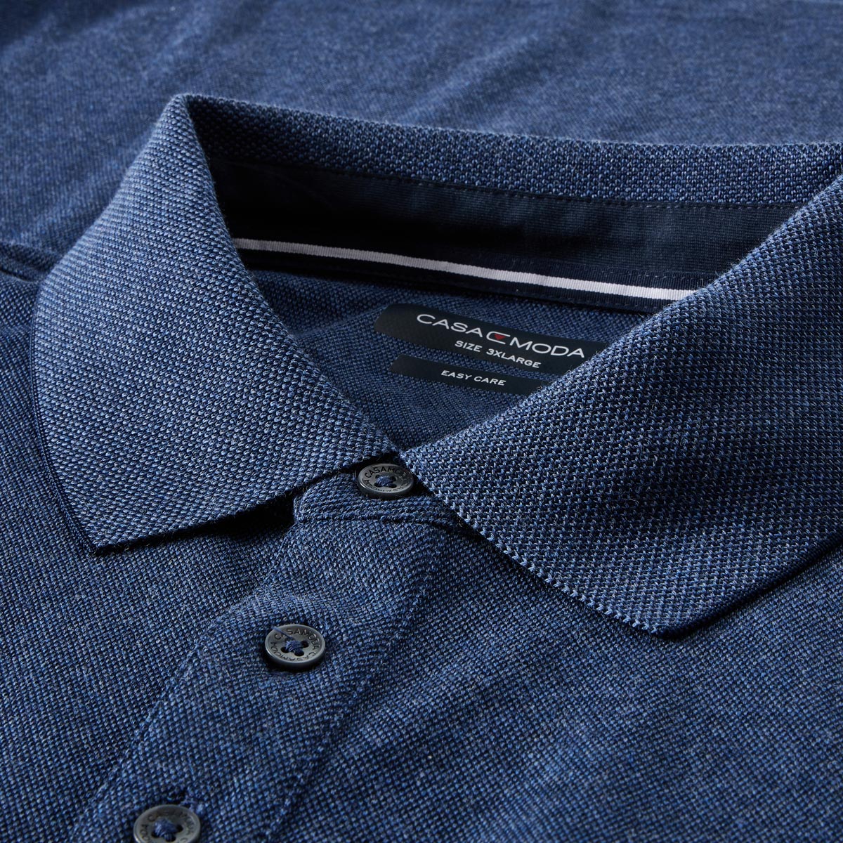 CASA MODA Pflegeleichtes Stretch-Poloshirt blau