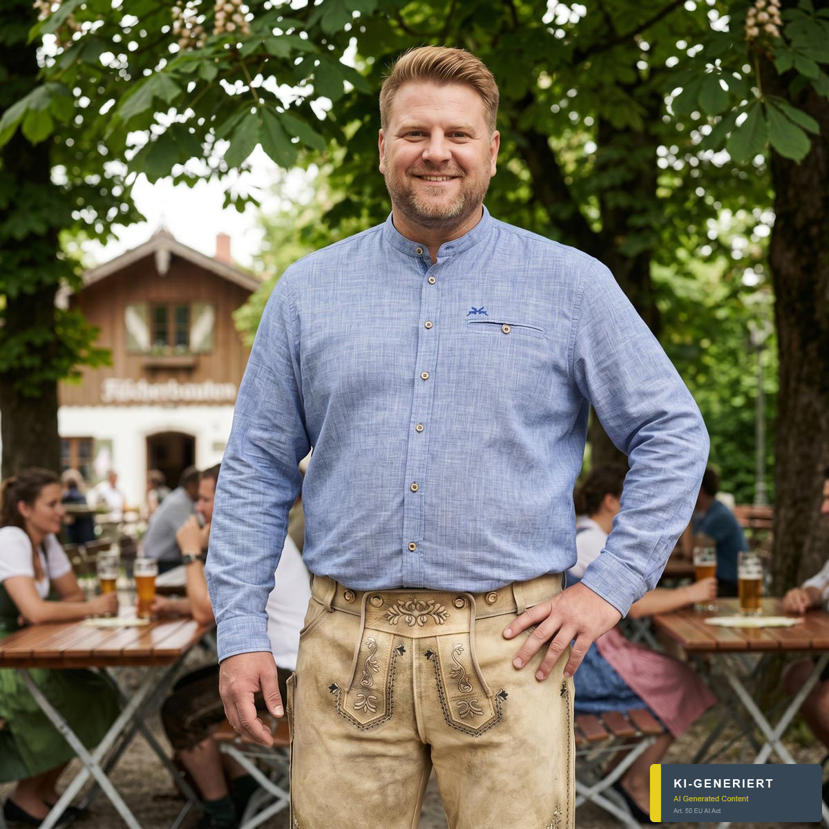 Maddox Trachtenhemd aus Baumwolle blau