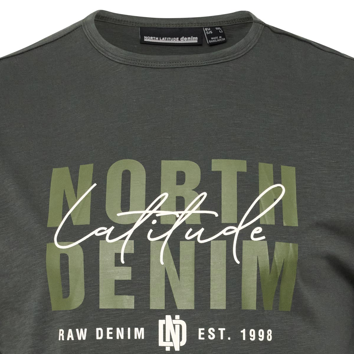 North T-Shirt mit Label-Print grün