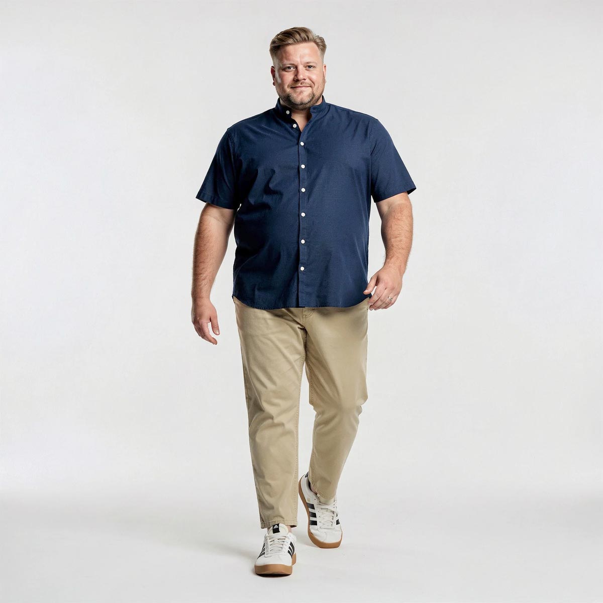 Pfundskerl Freizeithemd mit Leinen dunkelblau