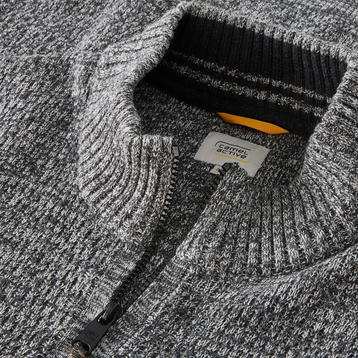 camel active Strickpullover aus Baumwollmischung anthrazit