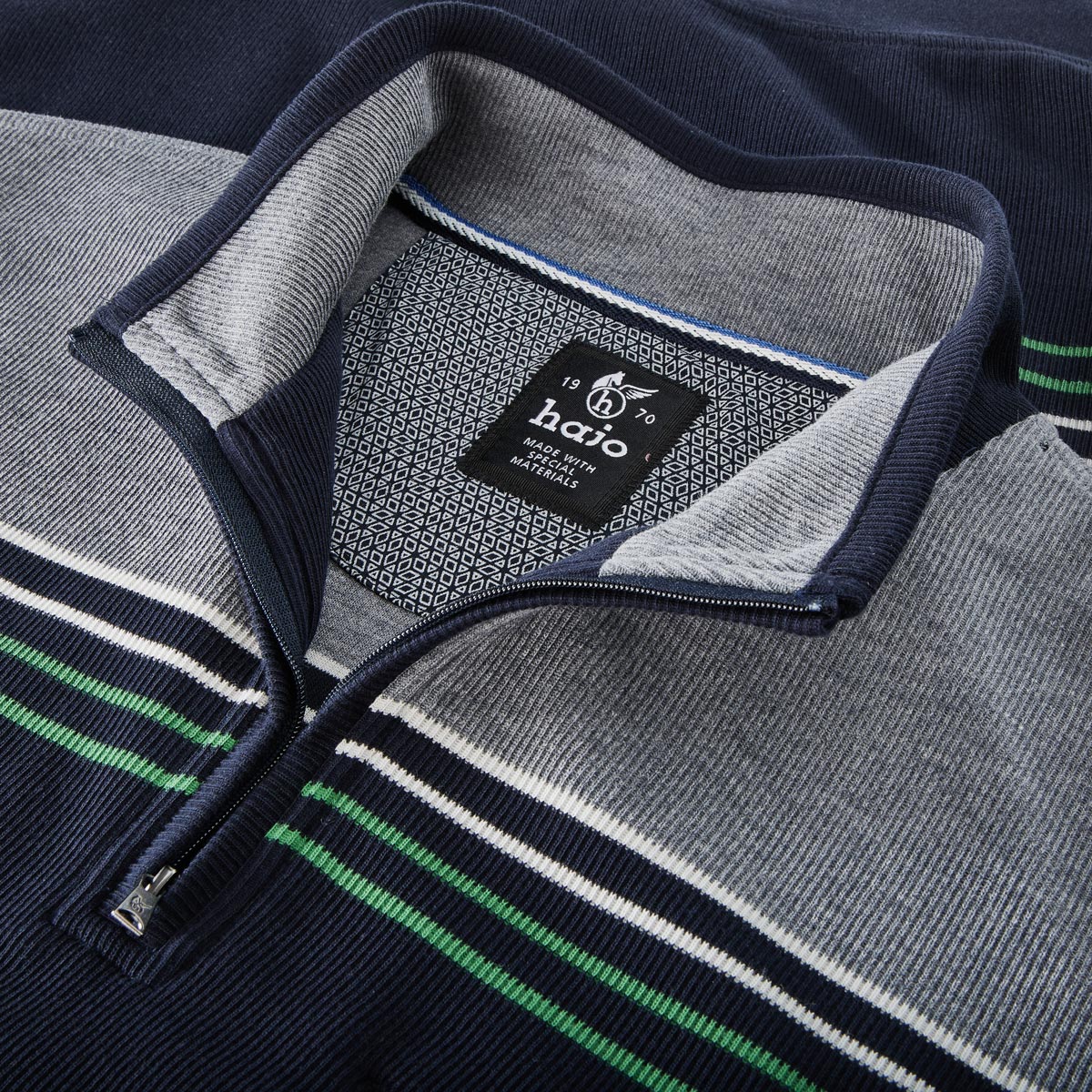 Hajo Sweatshirt mit Streifen marine