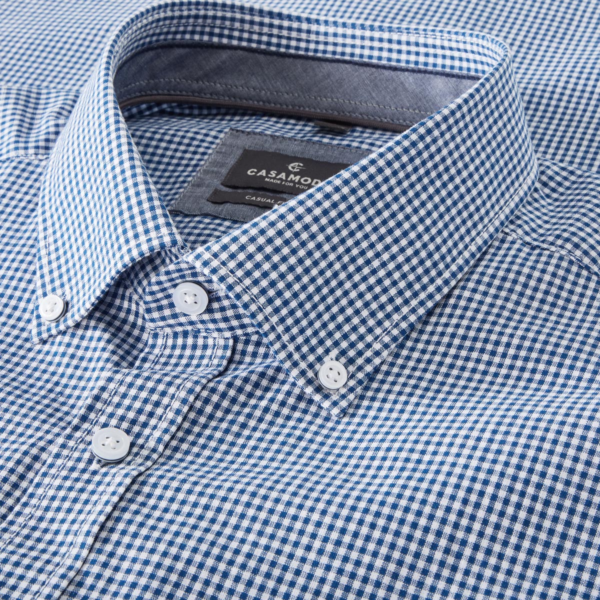 CASA MODA Freizeithemd mit Karomuster blau
