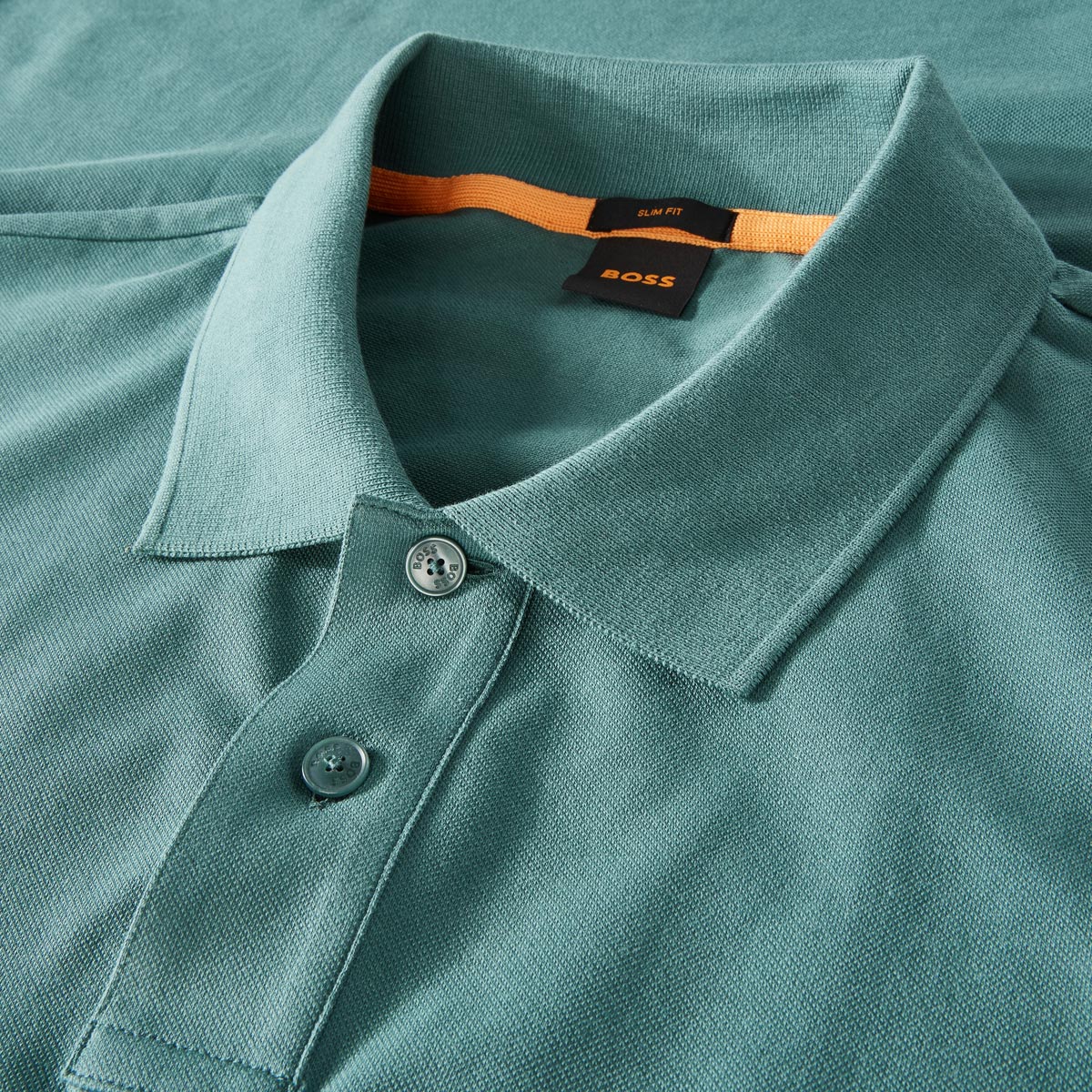 BOSS Poloshirt mit Elasthan petrol